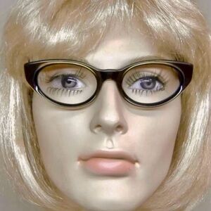 Vintage 1960s Fontaine Cat Eye Velvety Brown Deadstock Unused Eyeglass Frames